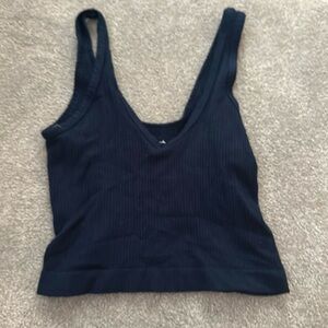 Navy cropped tank top